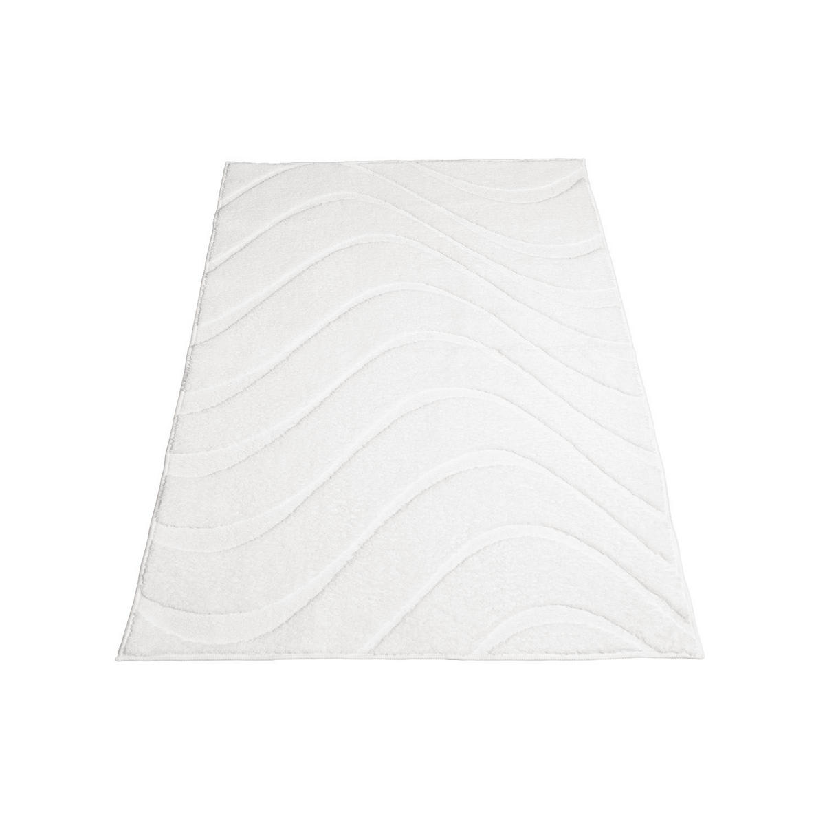 BADTEPPICH Waschbar Bath Waves 400 Weiß 40x60 cm - Weiß, Textil (40/60cm) - carpet city