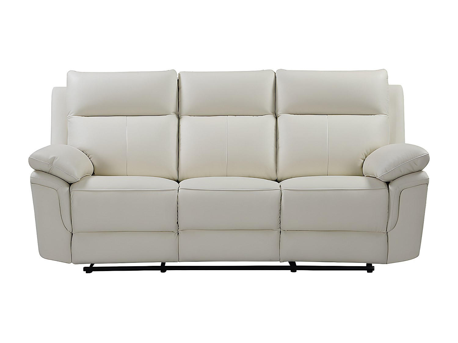 RELAXSOFA - 3 Personen - leder - elfenbeinfarben Pakita - Weiß, Leder (208/102/92cm) - Vente-Unique