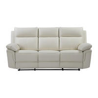 RELAXSOFA - 3 Personen - leder - elfenbeinfarben Pakita - Weiß, Leder (208/102/92cm) - Vente-Unique