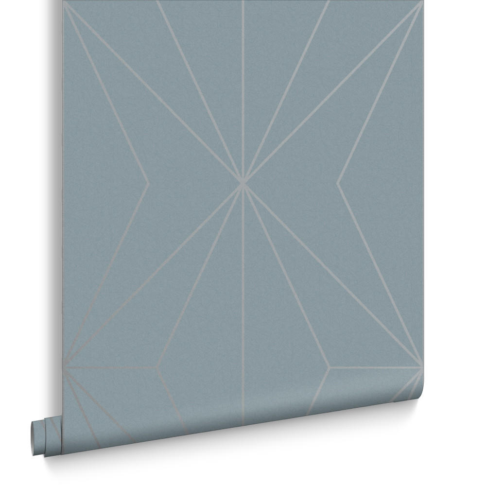 VLIESTAPETE - Harmony Deep Sky Silber - Blau/Silberfarben, Papier/Kunststoff (53/1000cm) - Graham & Brown