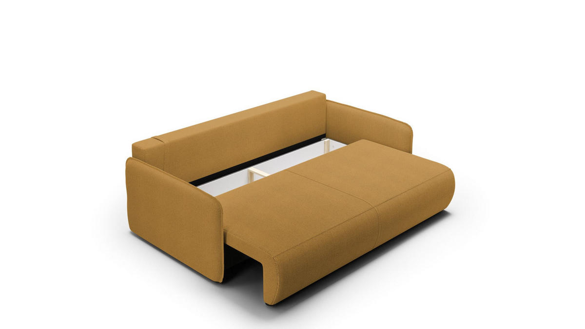 SCHLAFSOFA 4-Sitzer Gelb - Gelb, Textil (216/86/105cm) - Furnisell