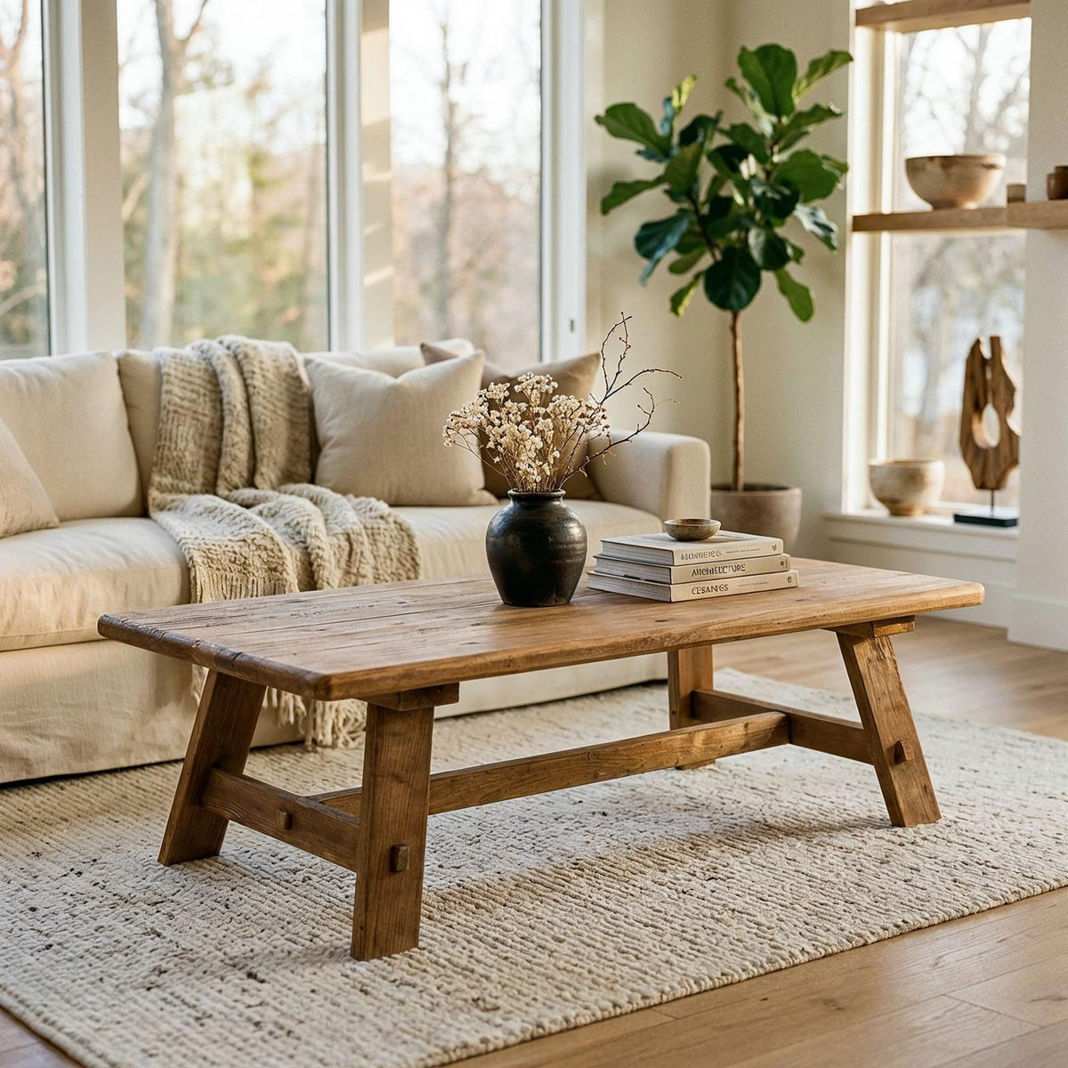 COUCHTISCH YOSU natur - Naturfarben, Holz (70/140/44cm) - IDIMEX