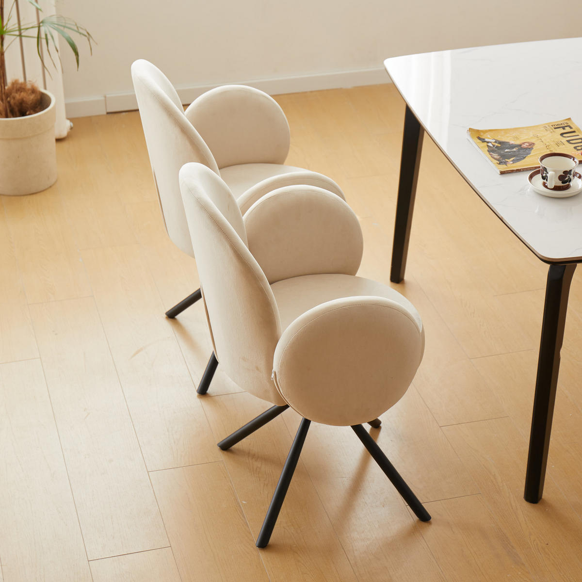 STUHL 2er-Set Kord Beige - Beige, Holz (65/89/60cm) - Nordlys