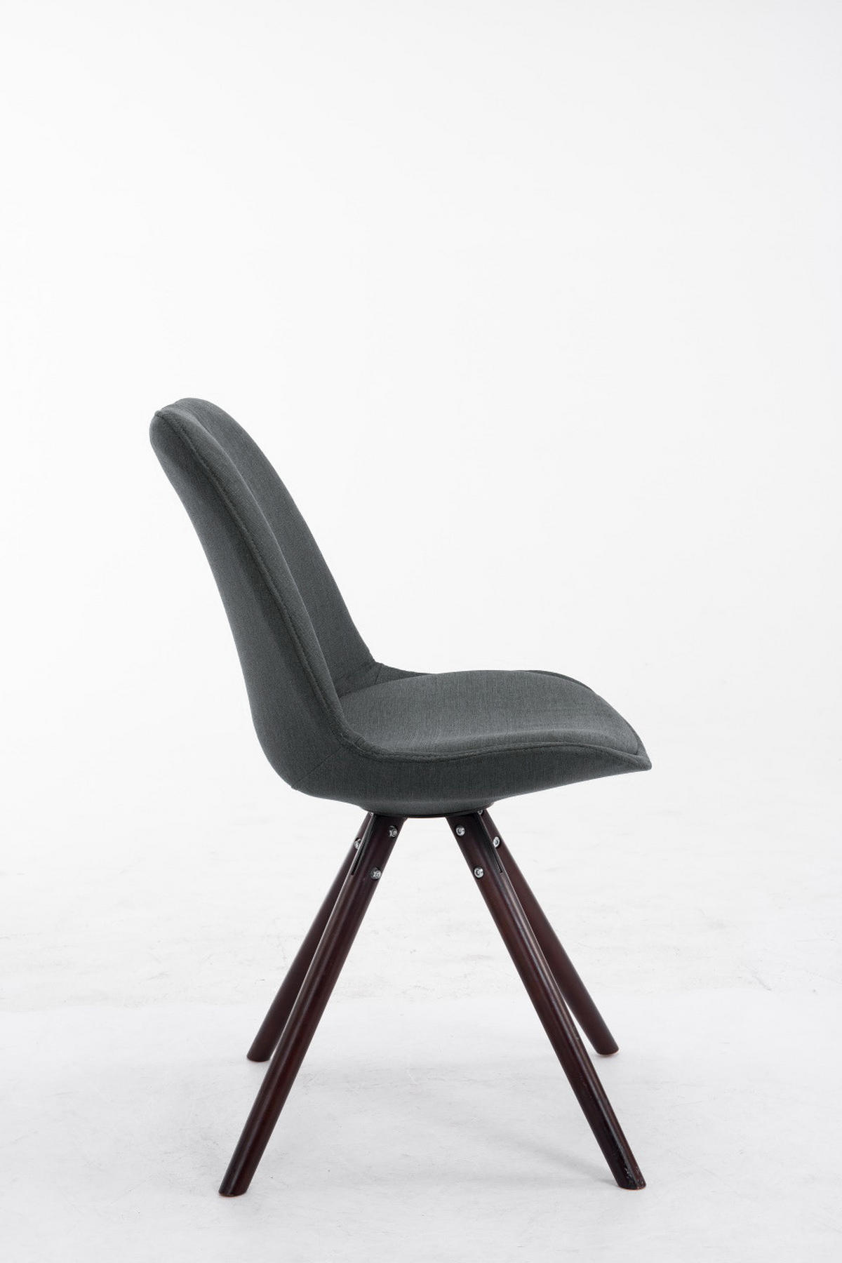 STUHL Stoff dunkelgrau - Dunkelgrau/Cappuccino, Holz/Textil (48/84/56cm) - CLP