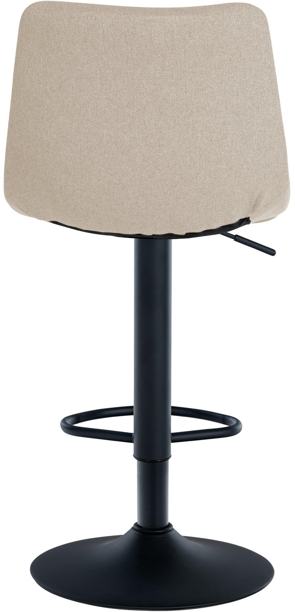 BARHOCKER James Stoff schwarz creme - Schwarz/Naturfarben, Textil/Metall (43/108.5/46.5cm) - TPFLiving