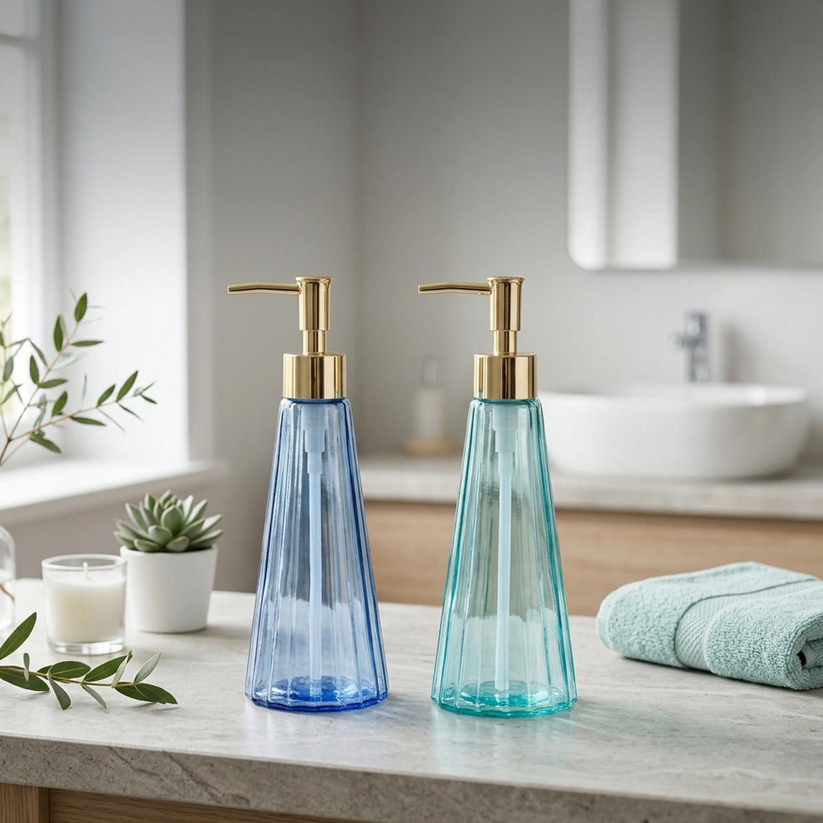 2XDÁVKOVAČ - různobarevná, plast/sklo (8/22/8cm) - Relaxdays