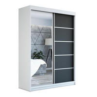 SCHWEBETÜRENSCHRANK 120 CM GAP Farbe: Weiß / schwarz - Schwarz/Weiß, Holzwerkstoff (120/215/59.5cm) - A&J MöbelLand