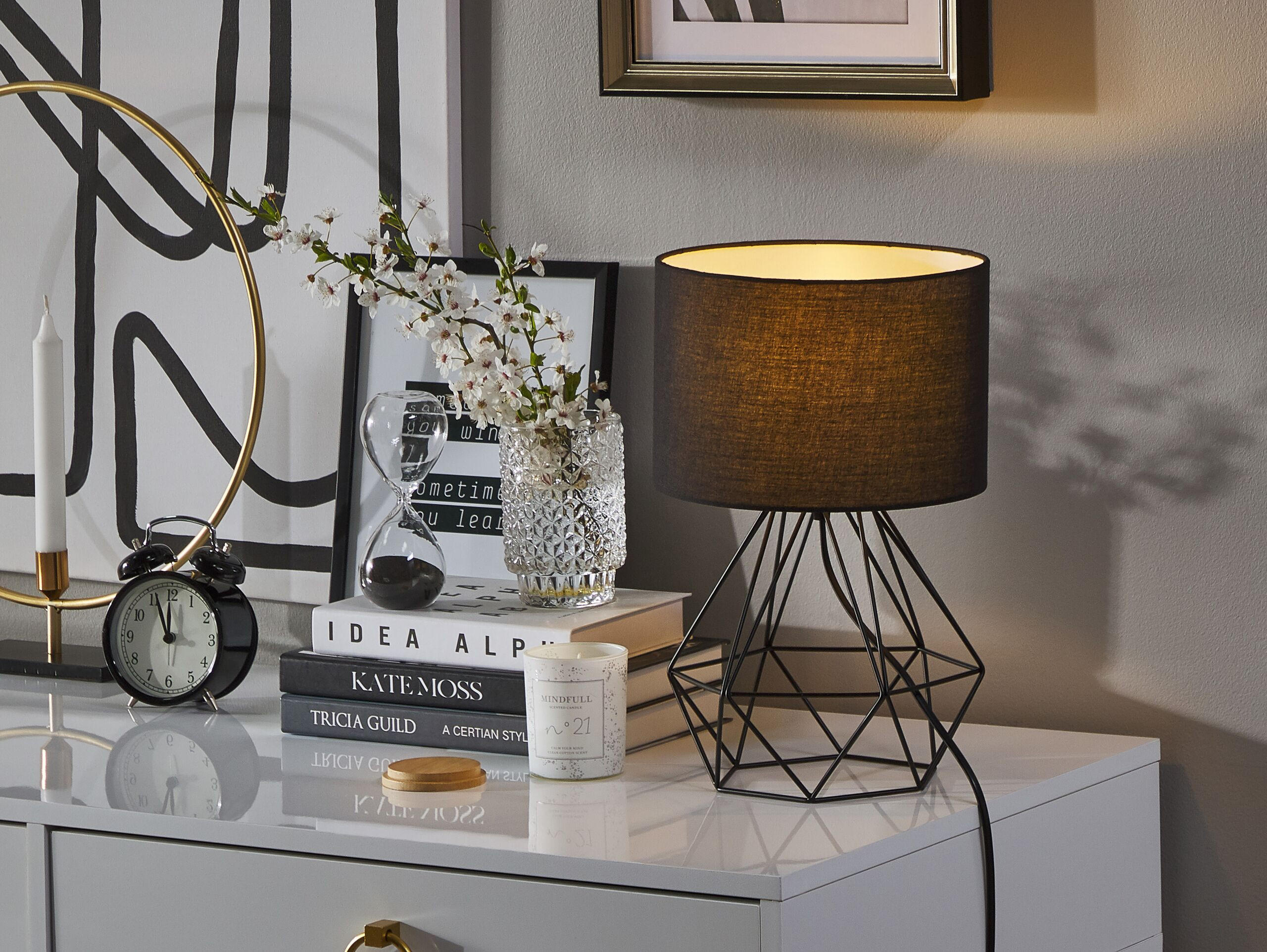 TISCHLAMPE Maroni 22/22/35 cm - Schwarz, Metall (22/22/35cm) - Beliani