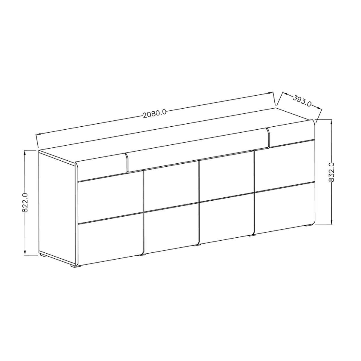 KOMODA Jules Bela - bela, leseni material (208/82/39cm) - Petits-meubles