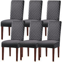 STUHLHUSSE Premium Wasserdicht Stretch Stuhlbezug Dunkelgrau 6 Stück - Dunkelgrau, Textil (45/45cm) - Kaket