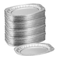 100XSERVIERPLATTEN - Silberfarben, Metall (24/35/2.5cm) - Relaxdays