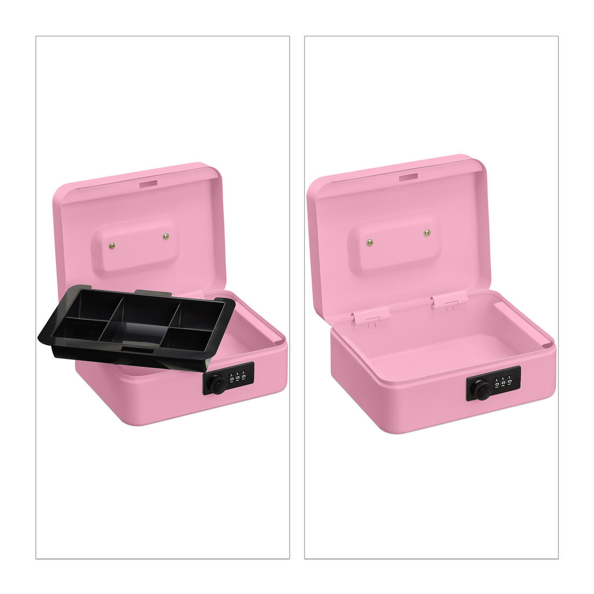 POKLADŇA - ružová, kov/plast (20/8.5/17cm) - Relaxdays