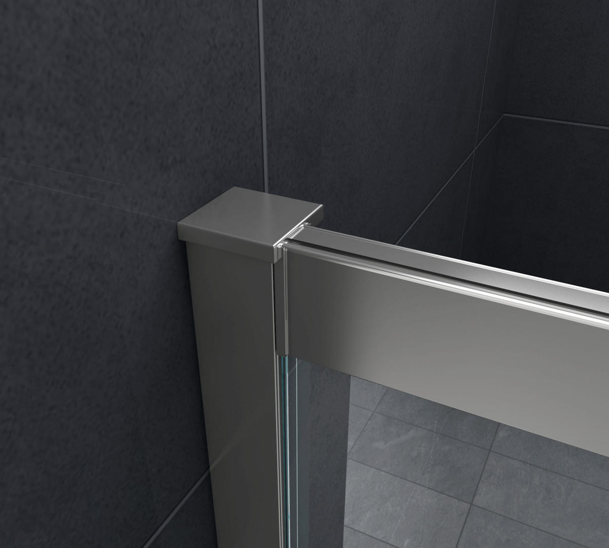 DUSCHKABINE SLIDE Klar 90 x 90 x 195 cm 6 mm ESG - Klar, Glas (90/90/195cm) - Glasdeals
