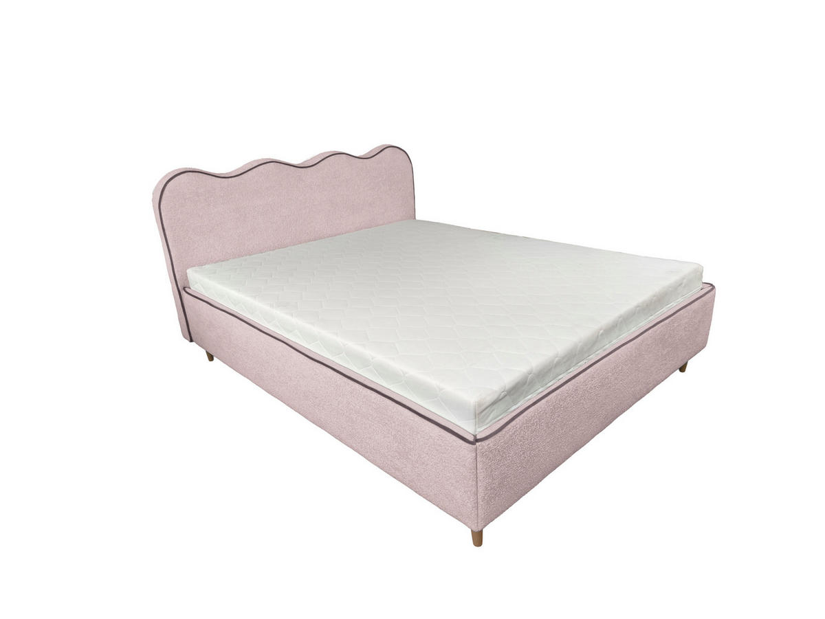 POLSTERBETT COCO 180x200 cm Hellrosa mit Bettkasten Bonellmatratze H3 - Hellrosa, Textil (180/200cm) - KS Home Concept