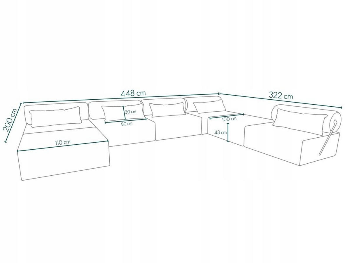 GARTENSOFA BALI XXL - Wetterfeste Balkonmöbel & Lounge Sofa Außen - Moderne Outdoor Couch für Garten - Balkon & Terrasse - Grau - Grau, Kunststoff (448/78/100cm) - Trada