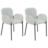 ESSZIMMERSTUHL 2er-Set Stoff Mintgrün Albee - Schwarz/Grün, Textil (52/81/47cm) - Beliani
