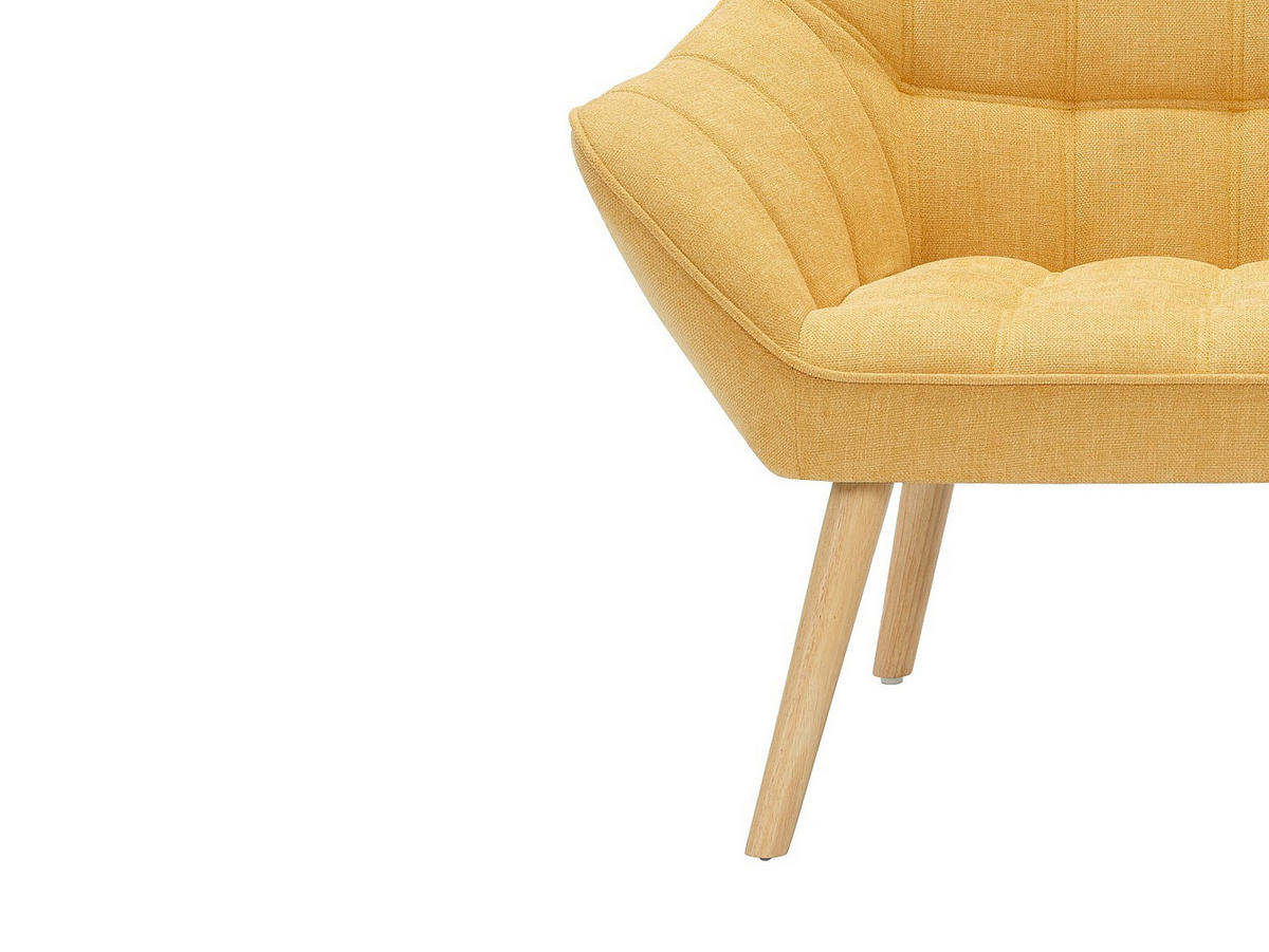 SOFA 2-Sitzer - Stoff - Senfgelb - CASERTA - Gelb, Textil (127/77/73cm) - Vente-Unique