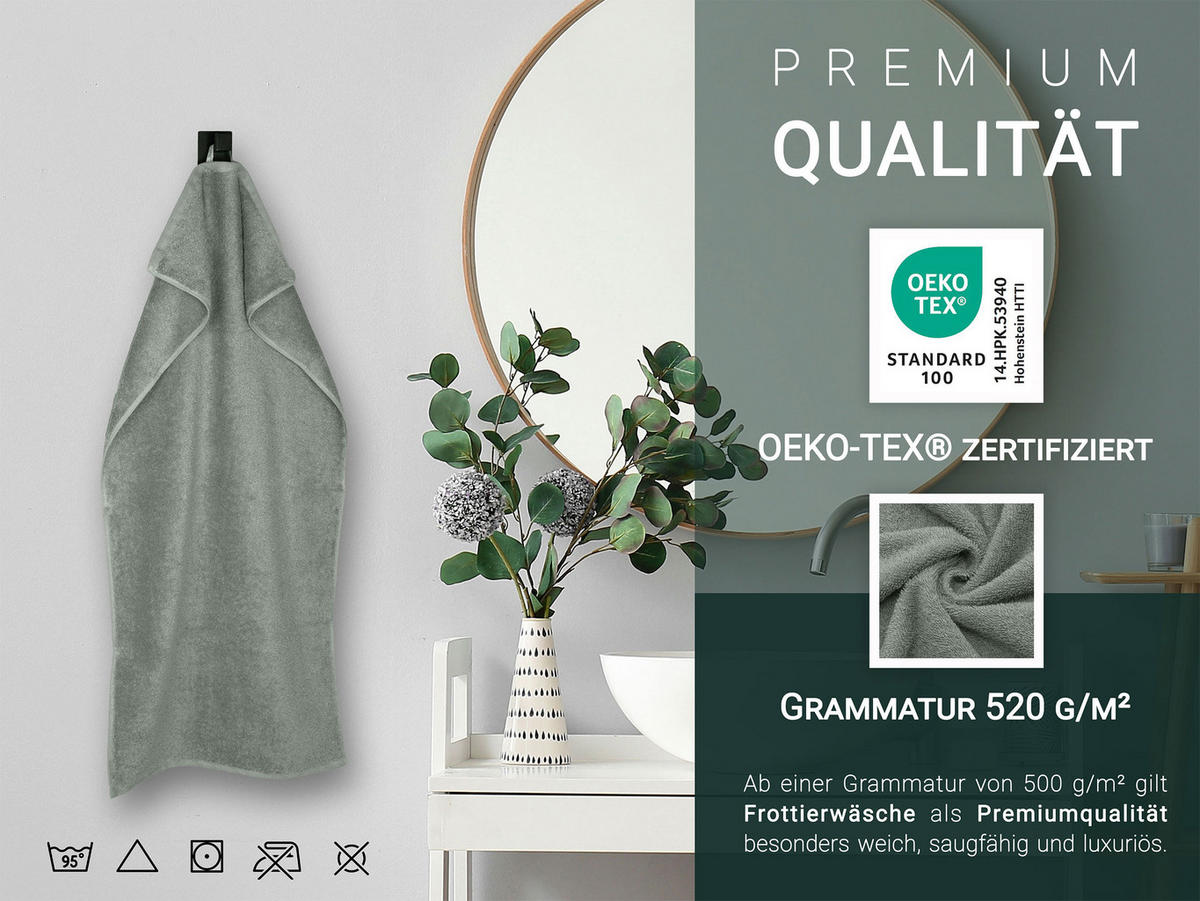 HANDTÜCHER, 6er-Set, 50x100 cm, 100% Baumwolle, Grau - Hellgrau, Textil (50/100cm) - Zollner