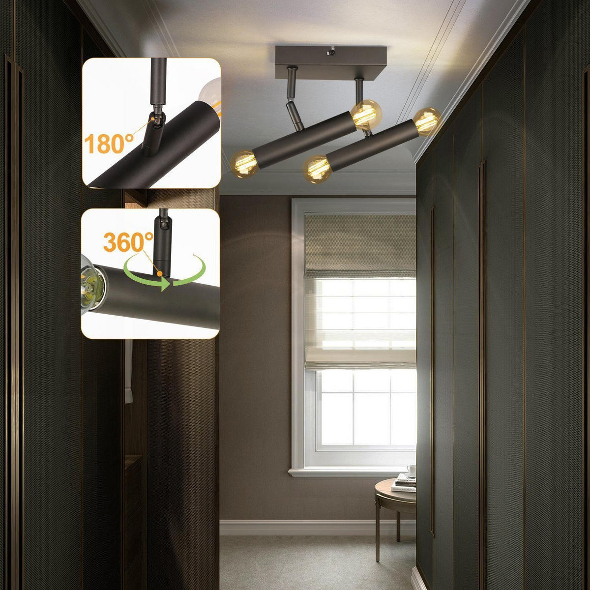 DECKENLEUCHTE Dogge 15/15/15 cm - Schwarz, Metall (15/15/15cm) - Nettlife