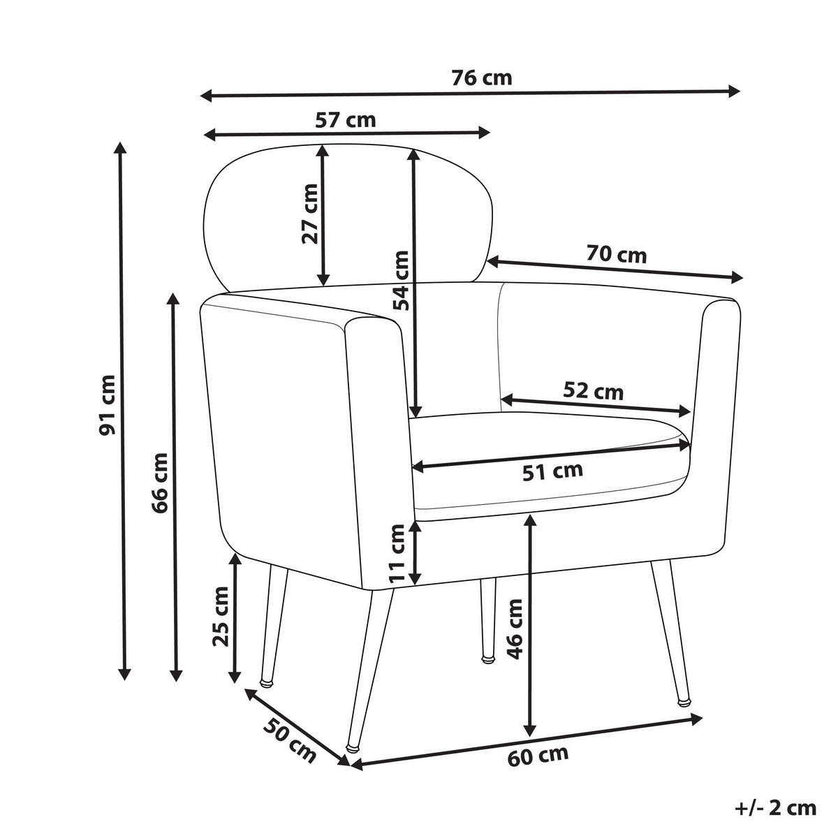 SESSEL Polsterbezug Weiß Soby - Weiß, Holz/Textil (76/91/70cm) - Beliani