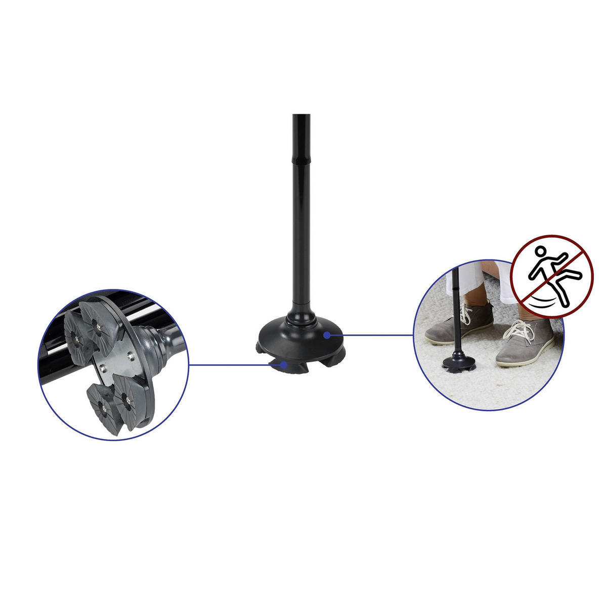 SPAZIERSTOCK mit LED-Licht - Schwarz, Metall (16/98/10cm) - Maximex