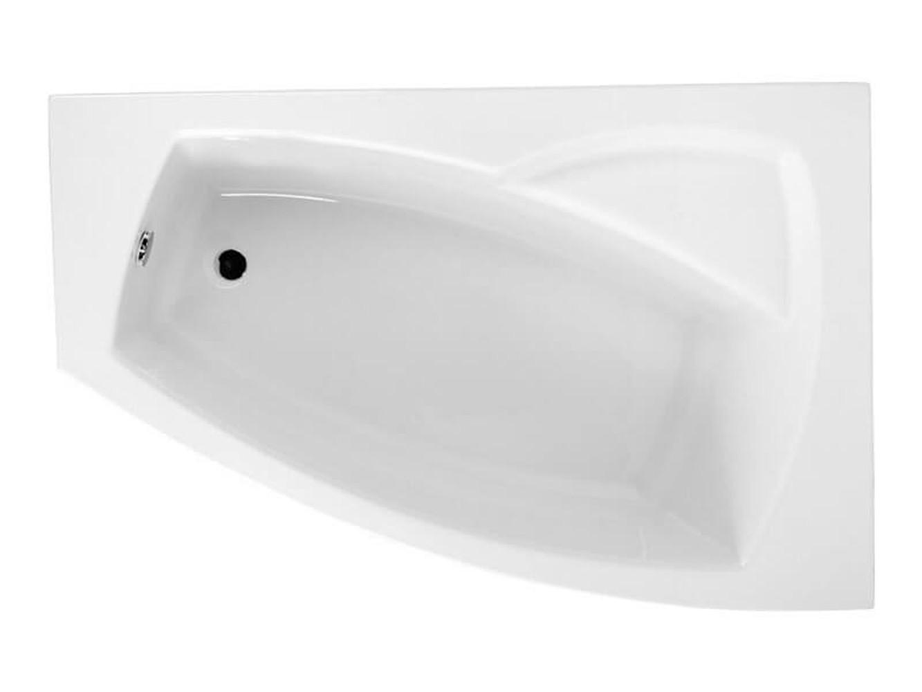 BADEWANNE Eckwanne FRIDA 160/105 Rechts mit Schürze Ablauf Füße - Weiß, Kunststoff (105/58/160cm) - bad land