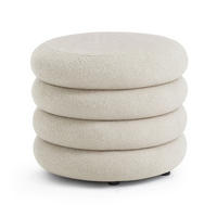 PRESVUČENI POUF s pohranom, bijeli - bijela, tekstil (55/45/55cm) - RAUMHIRSCH FURNITURE