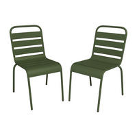 GARTENSTUHL - 47.5cm x 59cm - Stahl - khaki - MIRMANDE - Grün, Metall (47.5/79/59cm) - Vente-Unique