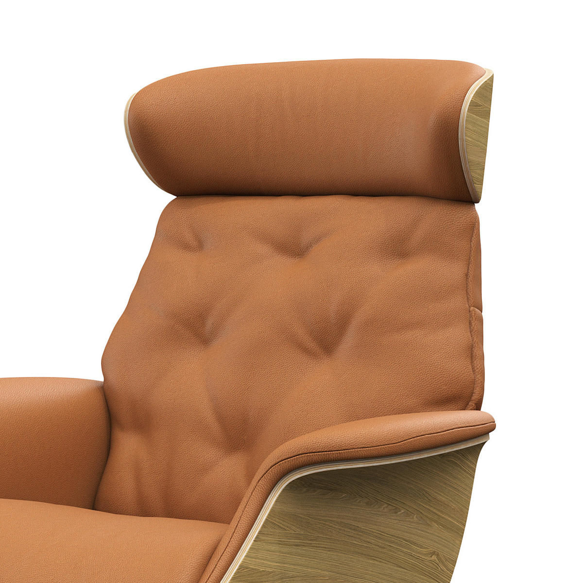 RELAXSESSEL - Echtleder - Chromfarben/Cognac, Leder/Metall (83/110/83cm) - home24