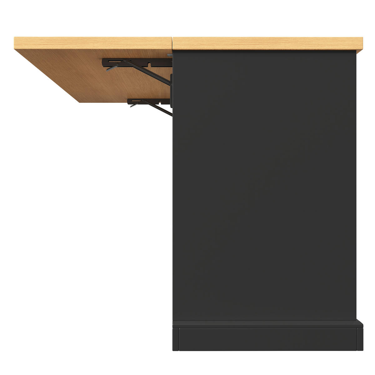 BARTISCH KLAPPBAR LED Weinregal Schublade USB - Schwarz, Holzwerkstoff (120/90/70cm) - FLIEKS