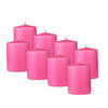 STUMPENKERZEN 8er Pack "Rosa", Größe Ø7cm x Höhe: 8 cm - Rosa, Naturmaterialien (7/8cm) - Bestlivings