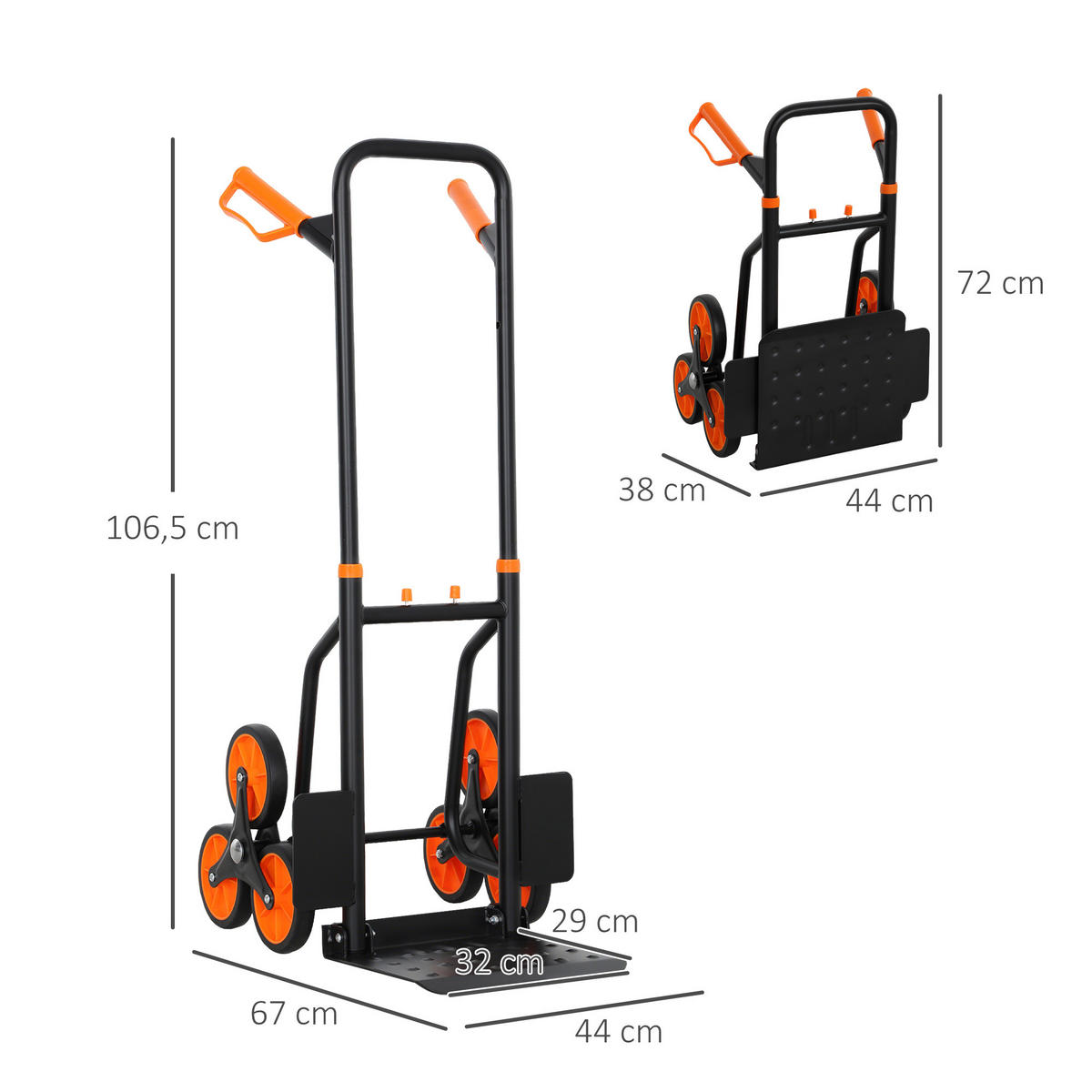 TREPPENSTEIGER Stahl Kunststoff Orange - Orange, Metall (44/106.5/67cm) - DURHAND