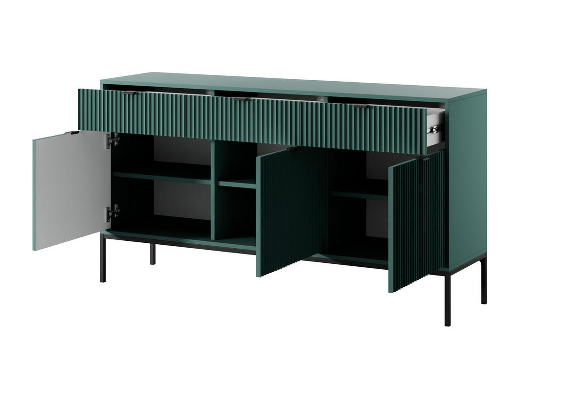 SIDEBOARD GRÜN - Grün, Holzwerkstoff (154/83/39cm) - FURNLUX