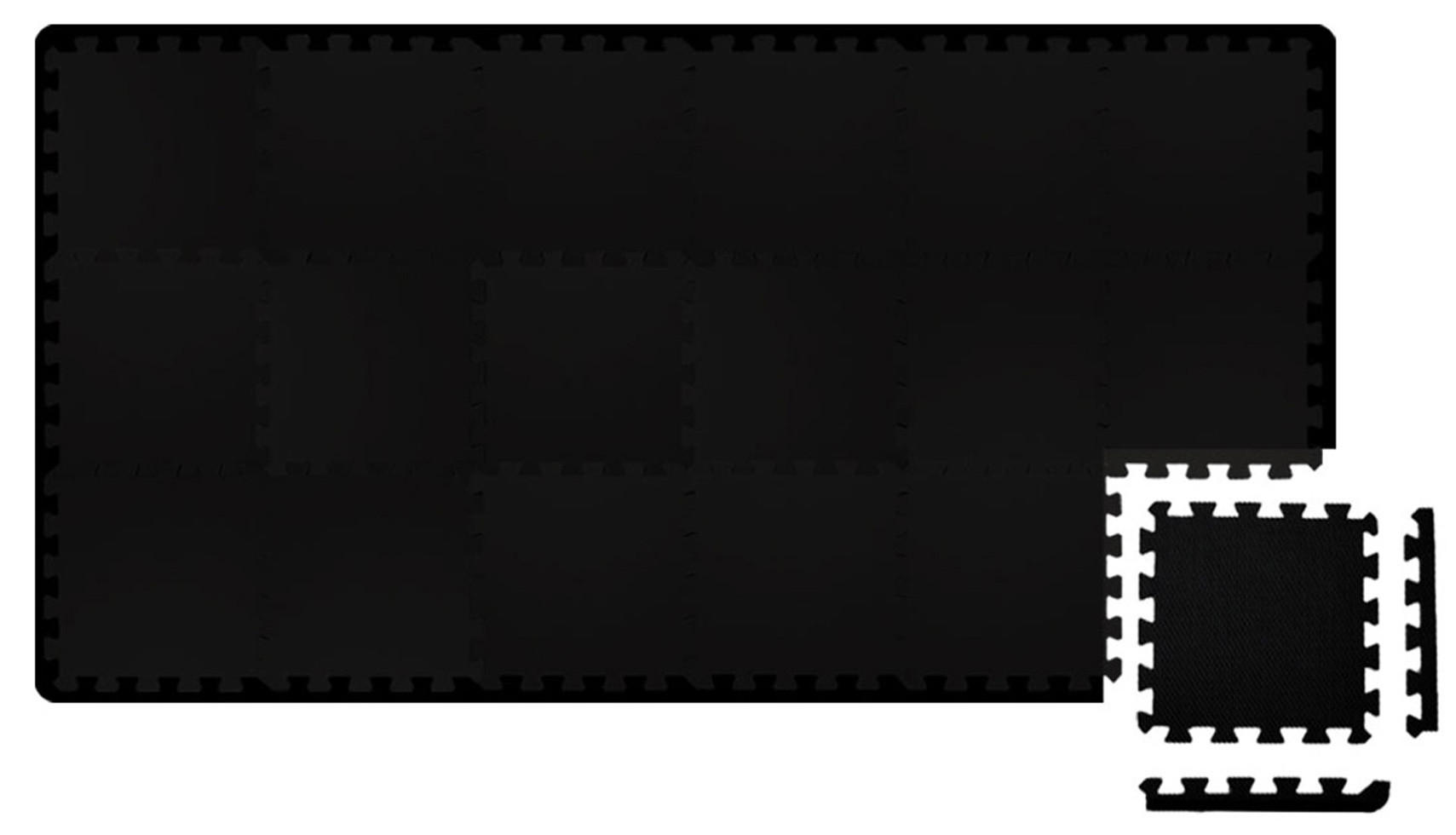 BODENSCHUTZMATTE 30x30x1 cm, Schwarz, 18er Set - Schwarz, Kunststoff (30/30cm) - eyepower
