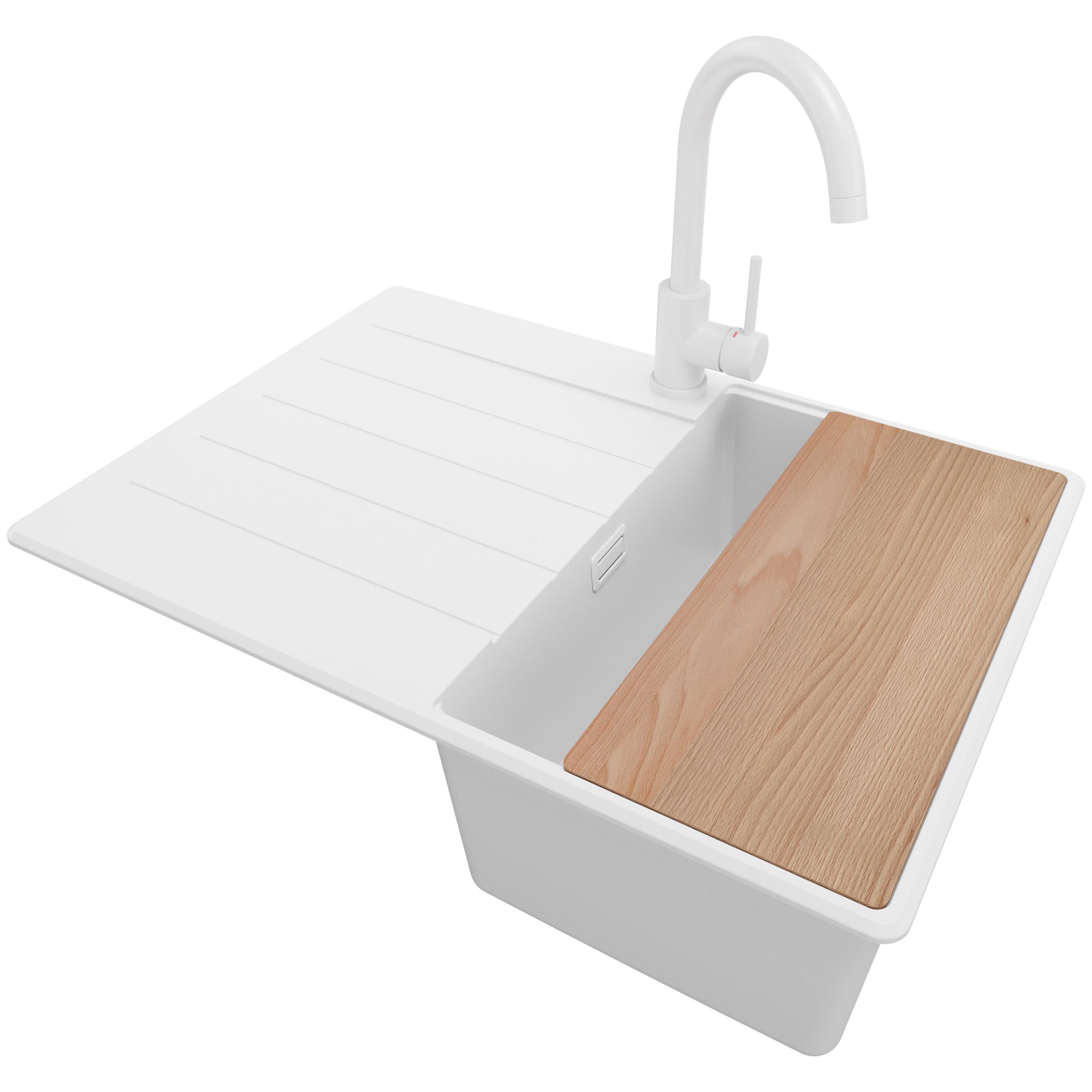 Primagran Granitspüle Weiß, Weiß, Weiß, Beige 70x20x50 cm