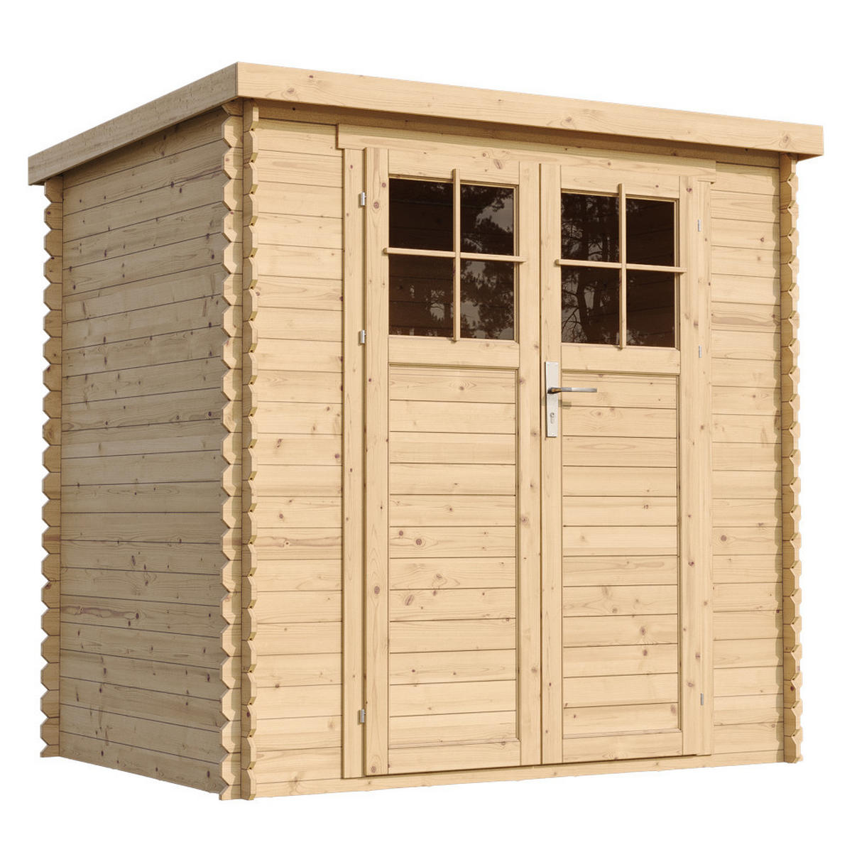 HOLZHAUS GARTENHAUS mit imprägniertem Boden - 2,22 m2 - M311F+M311G - Beige, Holz (204/206/142cm) - Timbela