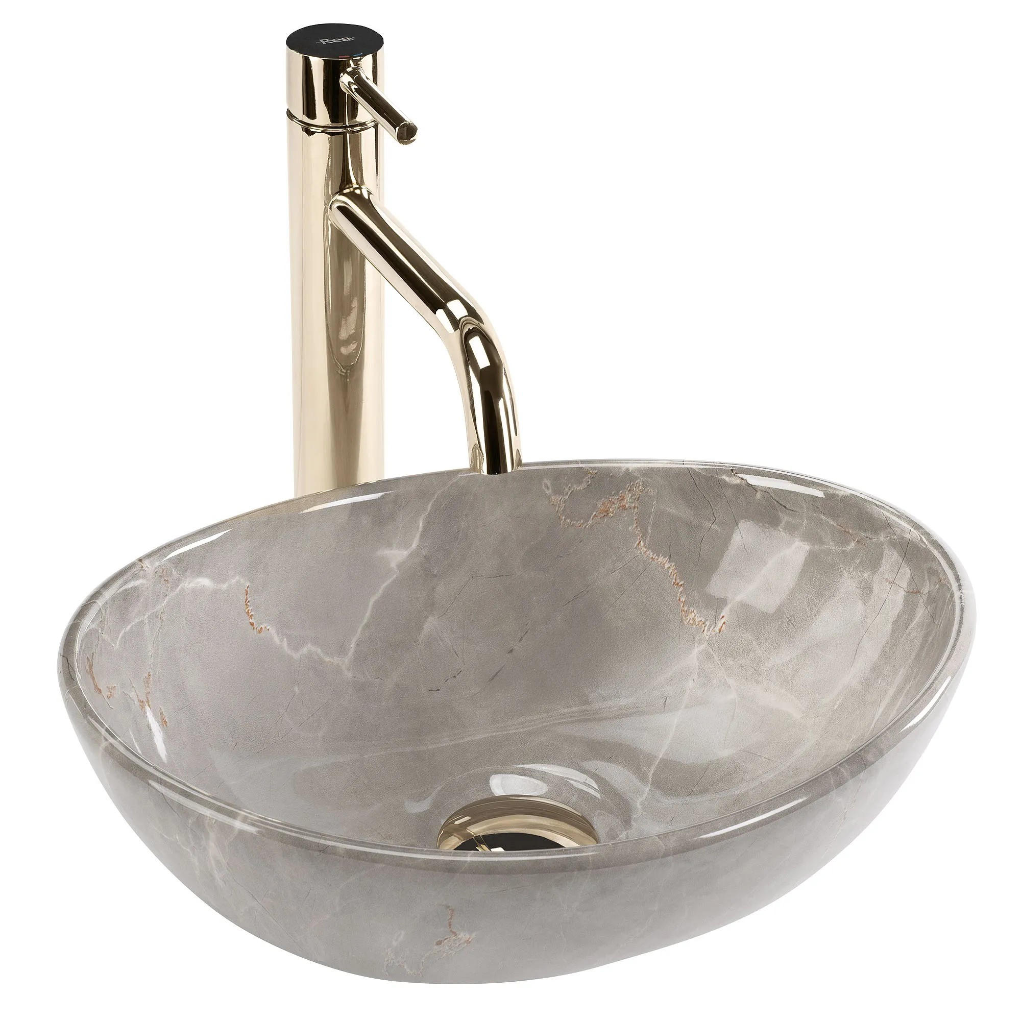 AUFSATZWASCHBECKEN SOFIA MINI KASHMIR 35/26/12,5 cm - Grau, Keramik (35/12.5/26cm) - REA