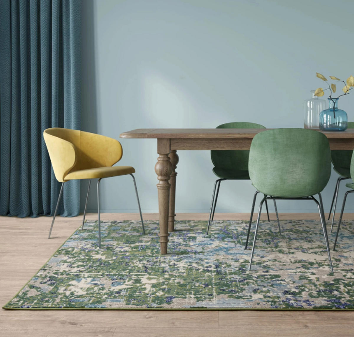 TEPPICH modern Flachgewebe BOSCAGE Grün 160 x 230 cm - Grün, Textil (160/230cm) - Novatrend