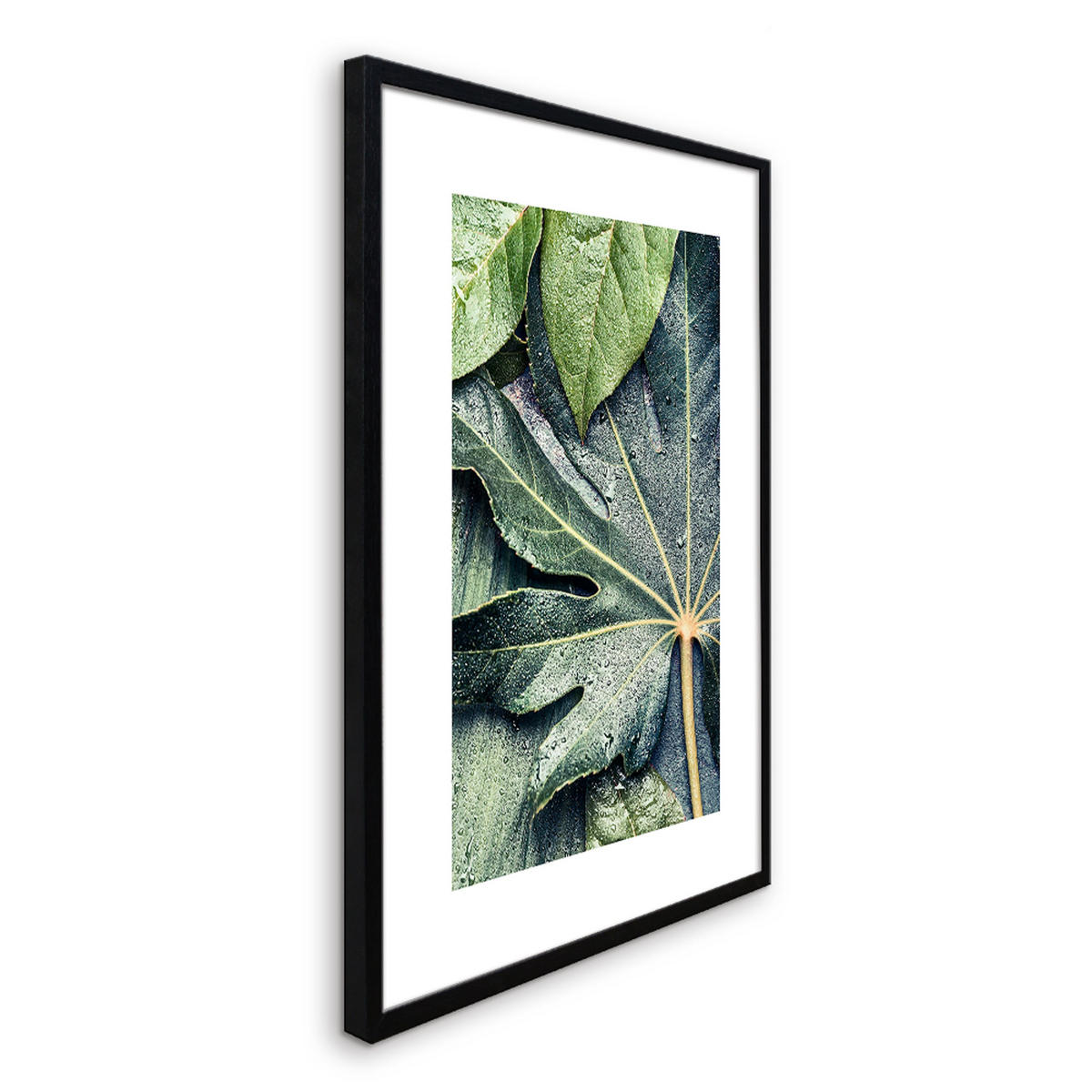 POSTER mit Rahmen 50x70 cm Tropische Blätter Grün - Grün, Holz (51/71cm) - artissimo