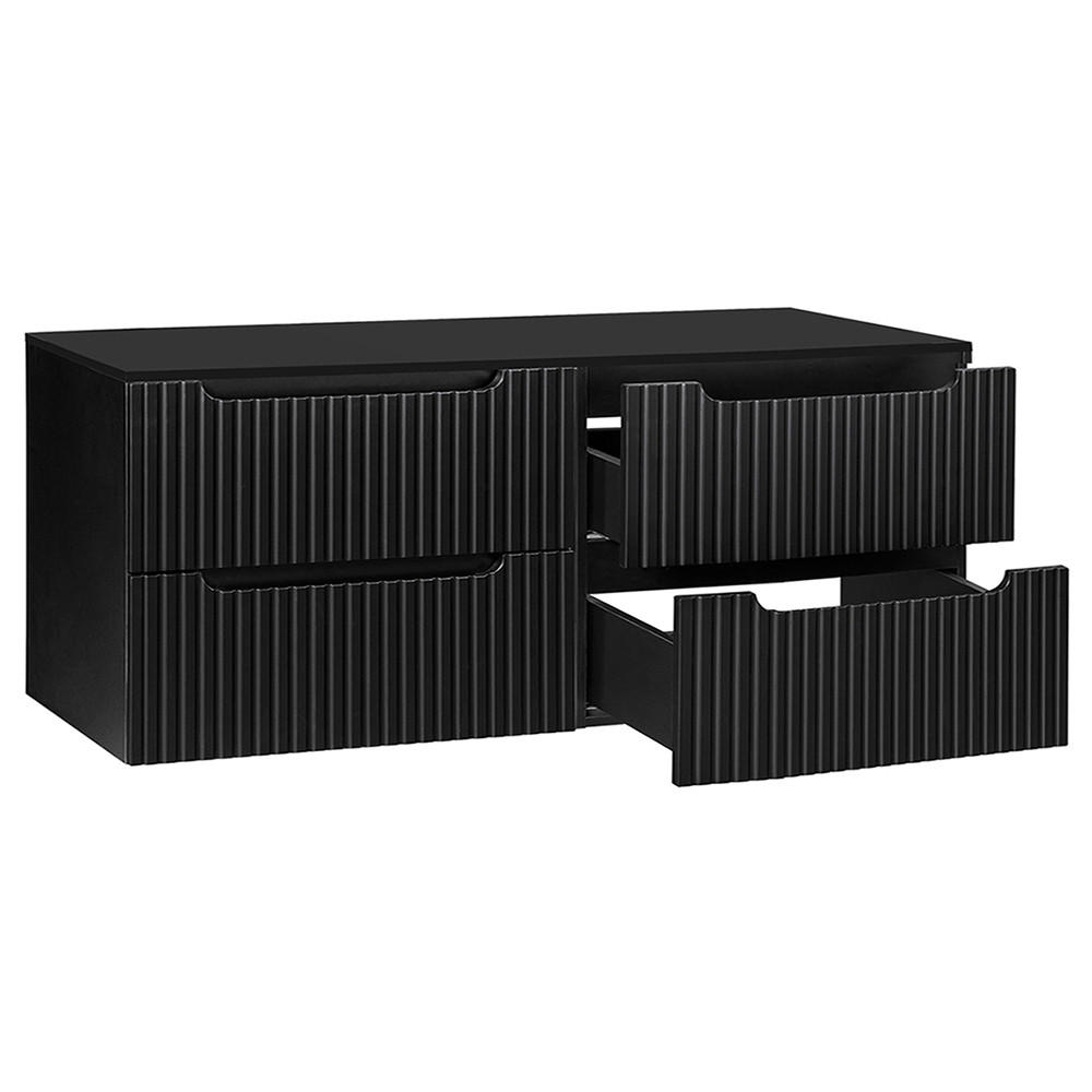 WASCHBECKENSCHRANK Newport-56 - Schwarz, Holzwerkstoff (160/60/40cm) - Lomado