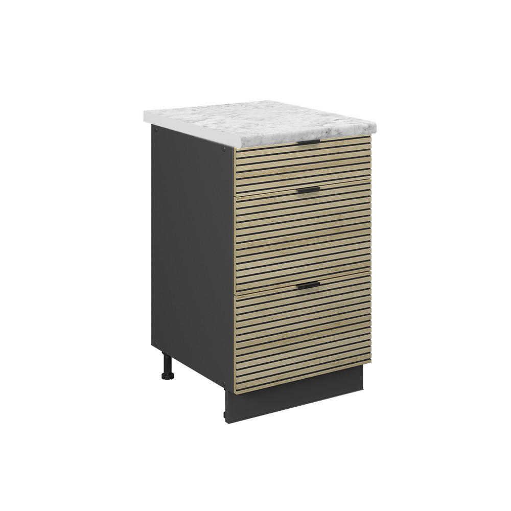 KÖKSUNDERSKÅP Fame-Line, Ekpanel/antracit, 50 cm, AP Marble Ekfärgad, Antracit 82/50/60 cm