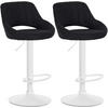 BARHOCKER 2er Set Stoff schwarz - Schwarz, Textil (47/85/48cm) - CLP