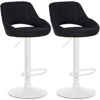 BARHOCKER 2er Set Stoff schwarz - Schwarz, Textil (47/85/48cm) - CLP