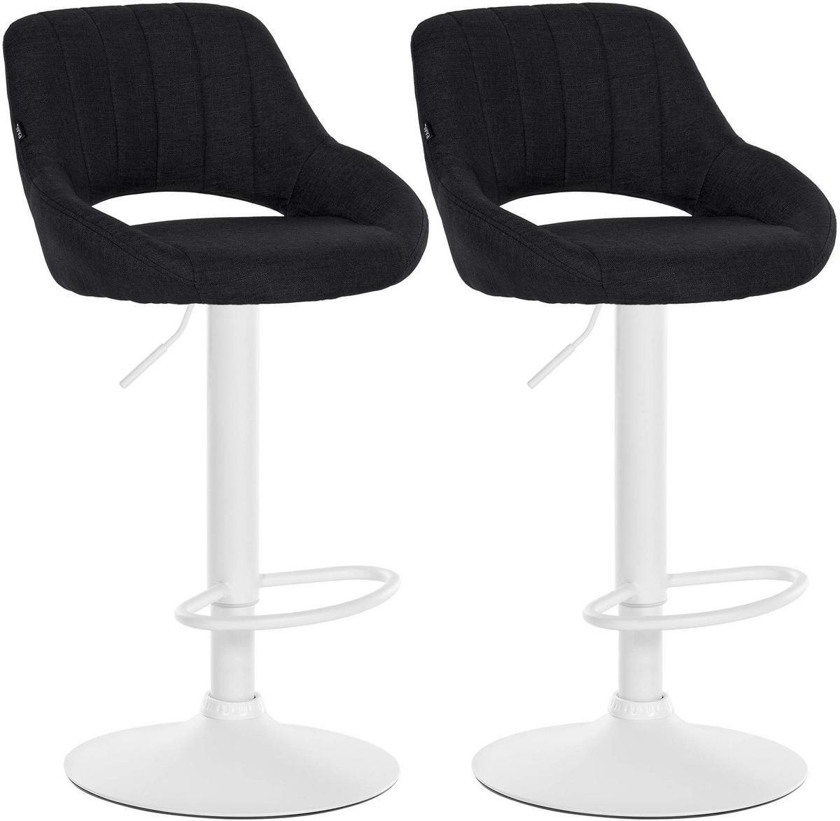 BARHOCKER 2er Set Stoff schwarz - Schwarz, Textil (47/85/48cm) - CLP