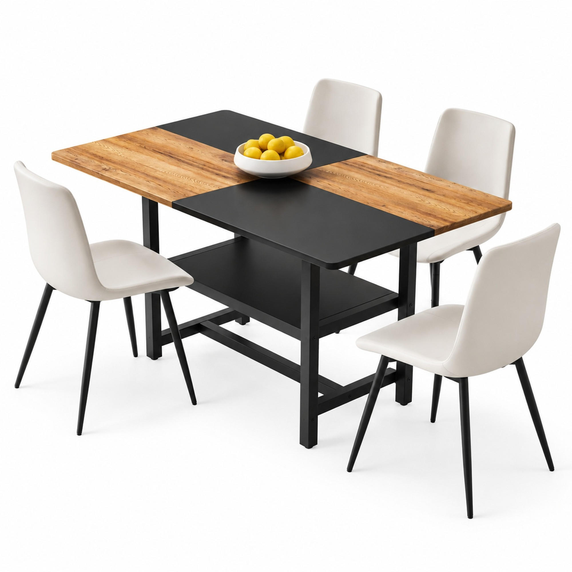 Meubliv Esstisch-Set Braun 90x76x160 cm