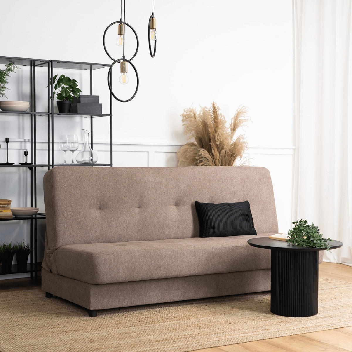 SOFA ARUBA Ausklappbar Schlaffunktion Zweisitzer Braun - Bronzefarben/Braun, Holz/Textil (188/88/90cm) - makarowski meble