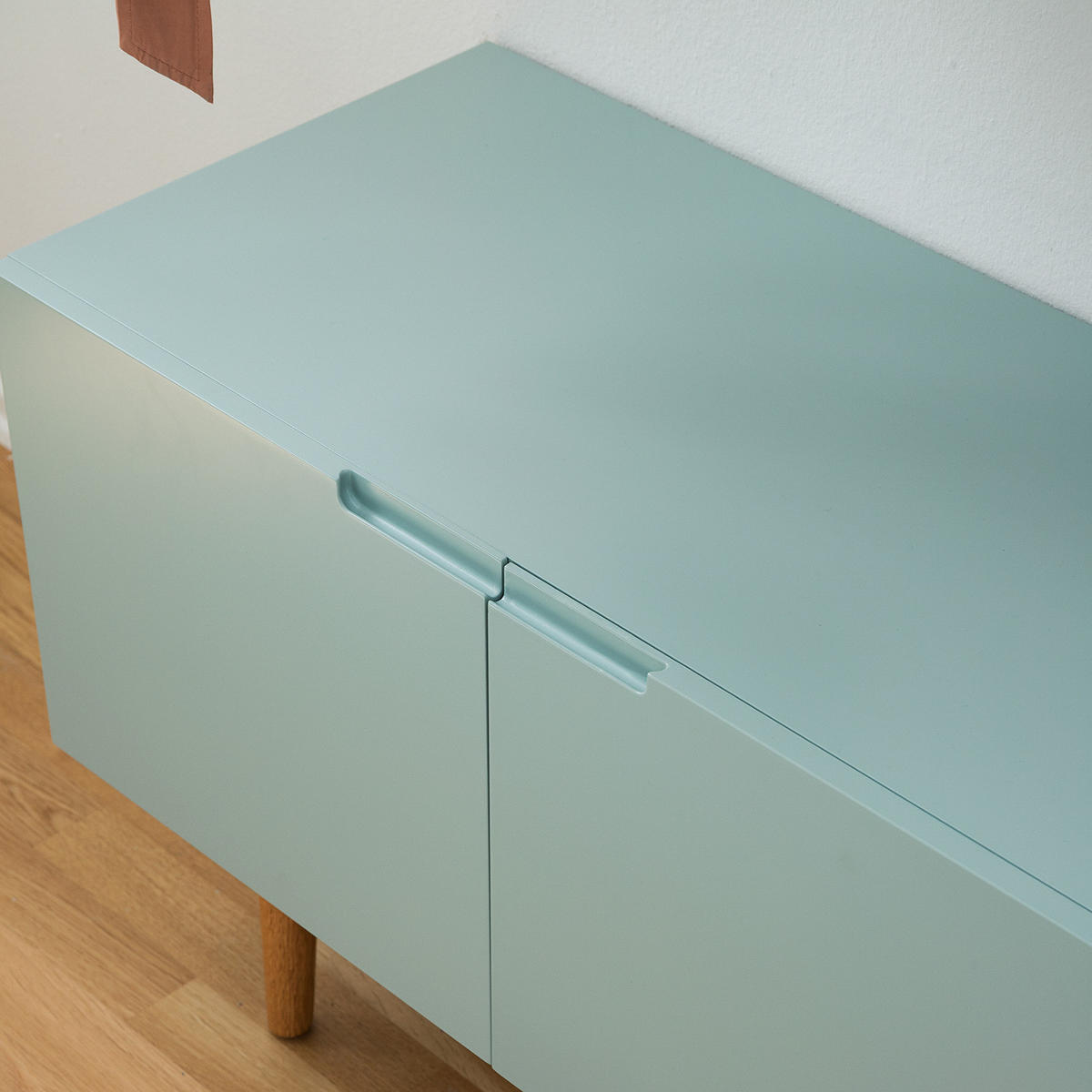 SCHUHKOMMODE - Eichefarben/Mintgrün, Holzwerkstoff (76/52/37cm) - home24