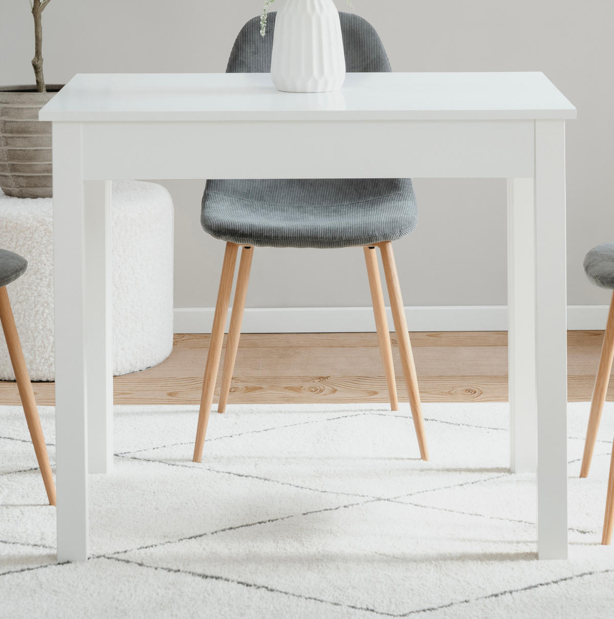 ESSTISCH weiß 90 x 67 cm, Küchentisch in modernem Design - Weiß, Holzwerkstoff/Kunststoff (67/90/76cm) - Furn.Design