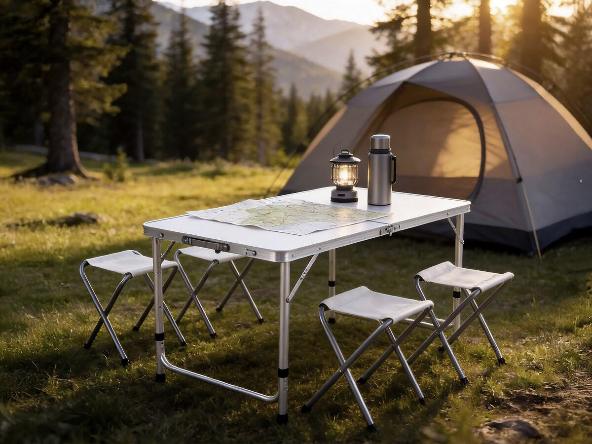 GARTEN-ESSMÖBELENSEMBLE - Weiß, Metall - Habitat Garten