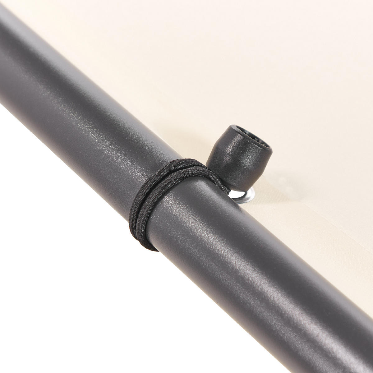 PERGOLA Stahl beige 282/294 cm Vimino - Beige/Schwarz, Kunststoff (282/282/294cm) - Beliani